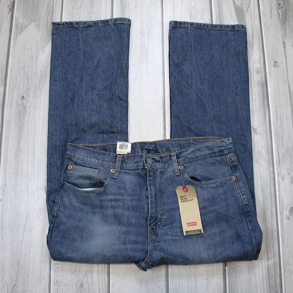 NEW Levi's Men's 527 Slim Boot Cut Jean Black Stone, 36